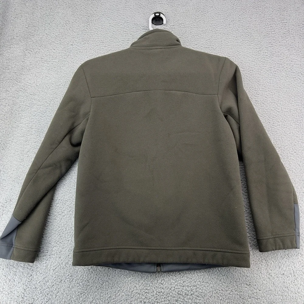 The North Face Men's Full Zip Fleece Jacket Gray Yellow Medium Sherpa Lined Outd